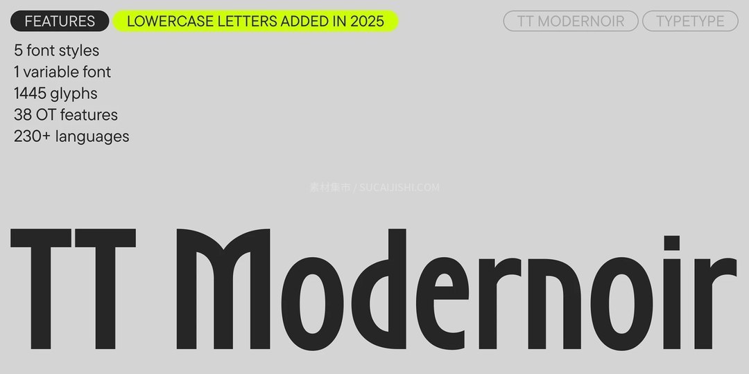 TT Modernoir v2.0 法式复古黑色电影风可变无衬线展示字体家族